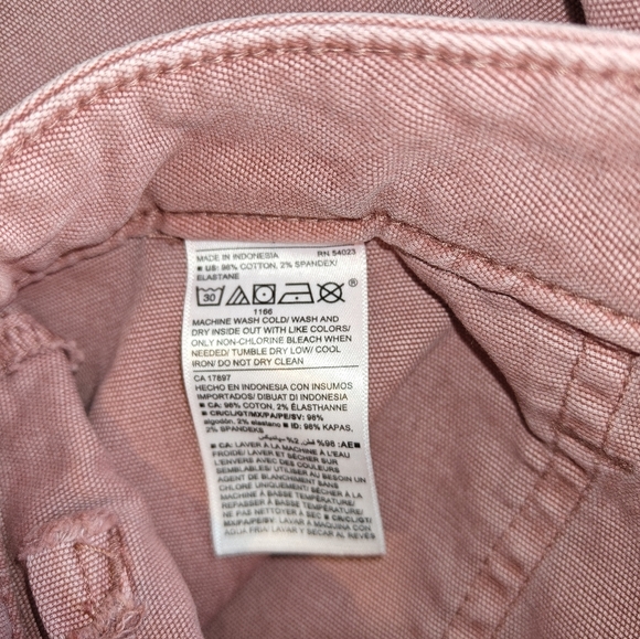 Old Navy Sz 4 Womens Pink High Waisted‎ Straight Canvas Workwear Chino Pants - Picture 8 of 8